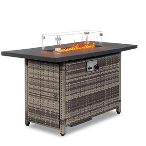 New Outdoor Propane Fire Pit Patio Gas Table 43" 50,000BTU With Waterproof Cover - Picture 1 of 8