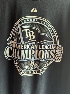 2008 Tampa Bay Rays American League Champions World Series T-Shirt XL Majestic - Bild 1 von 7