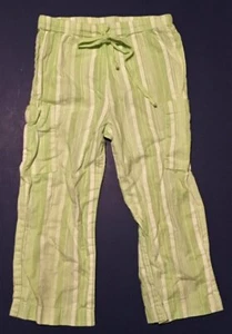 FRESH PRODUCE Girls' Light Green & White Striped Capri Pants ~ Sz S(7/8) - Picture 1 of 1