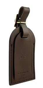 Authentic LOUIS VUITTON Brown Smooth Leather Luggage ID Travel Tag France - Picture 1 of 4