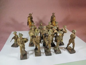 Set of 18 LINEOL WWI Doughboy Soldiers Musical Band/Infantry/Horses - 3in. - Picture 1 of 21