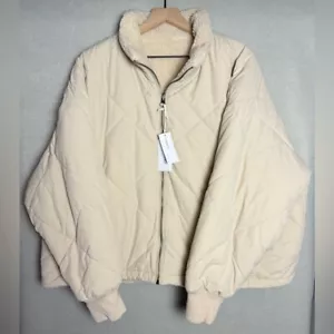 Brand New American Eagle Reversible Puffer Quilted Sherpa Jacket Cropped size XL - Picture 1 of 15
