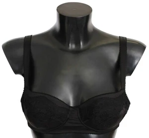 DOLCE & GABBANA Underwear Silk Black Lace Balconcino Bra s. IT1 / US 32 RRP $400 - Picture 1 of 10