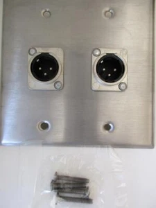 Placa de pared ProCo WP2010 (2) macho XLR de 3 pines de acero inoxidable de 2 velocidades Neutrik NC3MDL-1 - Imagen 1 de 1