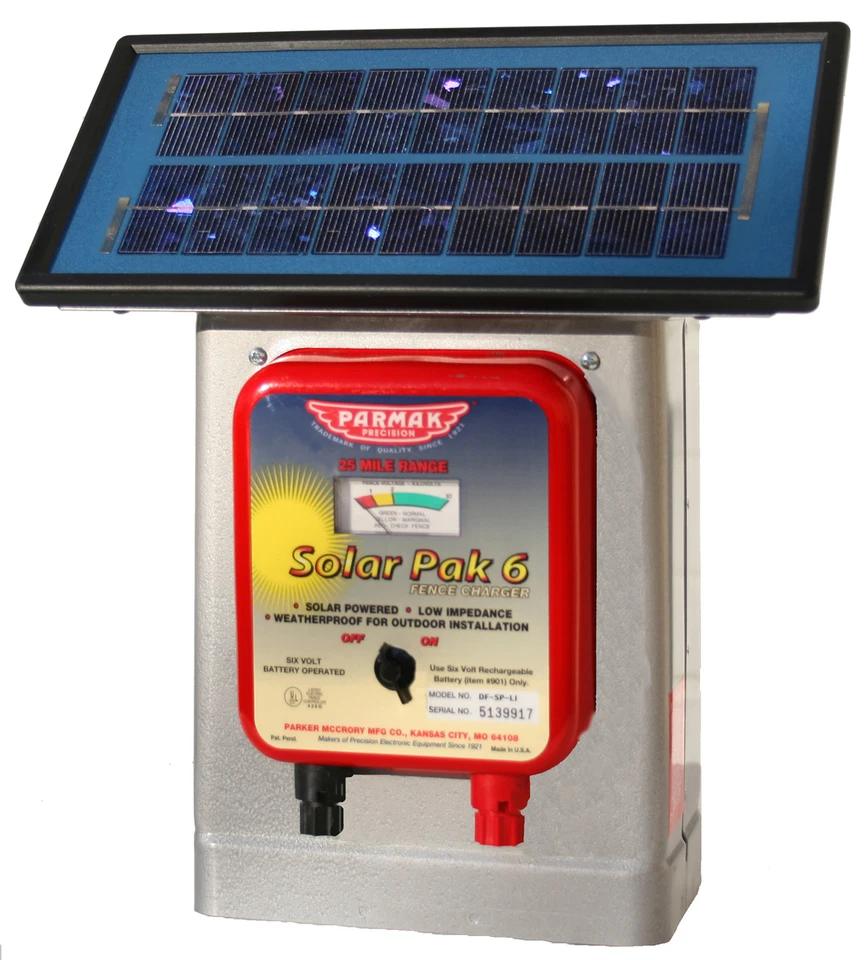 6 Volt Parmak Solar Powered Electric Fence Charger Df-sp-li 25 Mile Radius300541