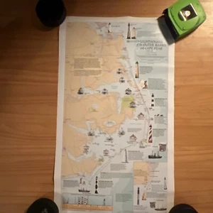 Leuchttürme der äußeren Ufer und Cape Angst Poster Brandneu 12 x 20,5 Zoll - Bild 1 von 6