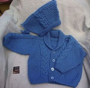 New Hand Knit Jacket & Hat  for BoyChest 22, Actual 24"