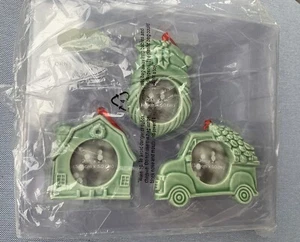 San Nicola Quadrato Kohl's NUOVO Ornamento Natalizio Set di 3 Cornici Verde - Foto 1 di 8