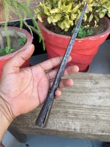 Antigua lanza de daga Bhala de hierro forjado a mano de período mogol con cabeza de lanza  - Imagen 1 de 12