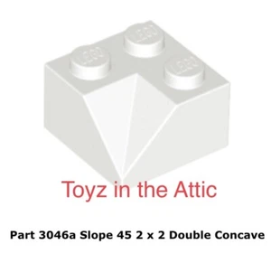 Lego 1x 3046a White Slope 45 2 x 2 Double Concave Rare Set Piece! 6927 - Picture 1 of 1