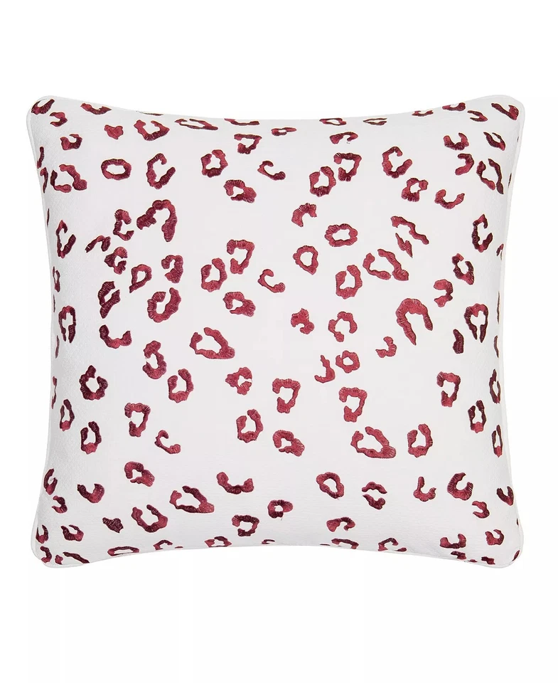 Rose Tree Emory Animal Print Embroidery Decorative Toss Pillow Cheetah Leopard - Image 1 of 2