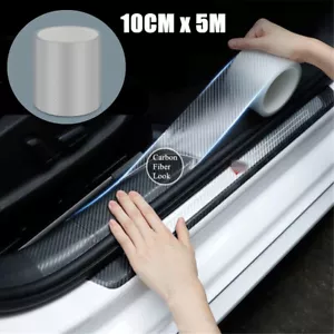 Pegatina transparente protección para molduras de entrada de coche espejo parachoques fibra de carbono - Imagen 1 de 12