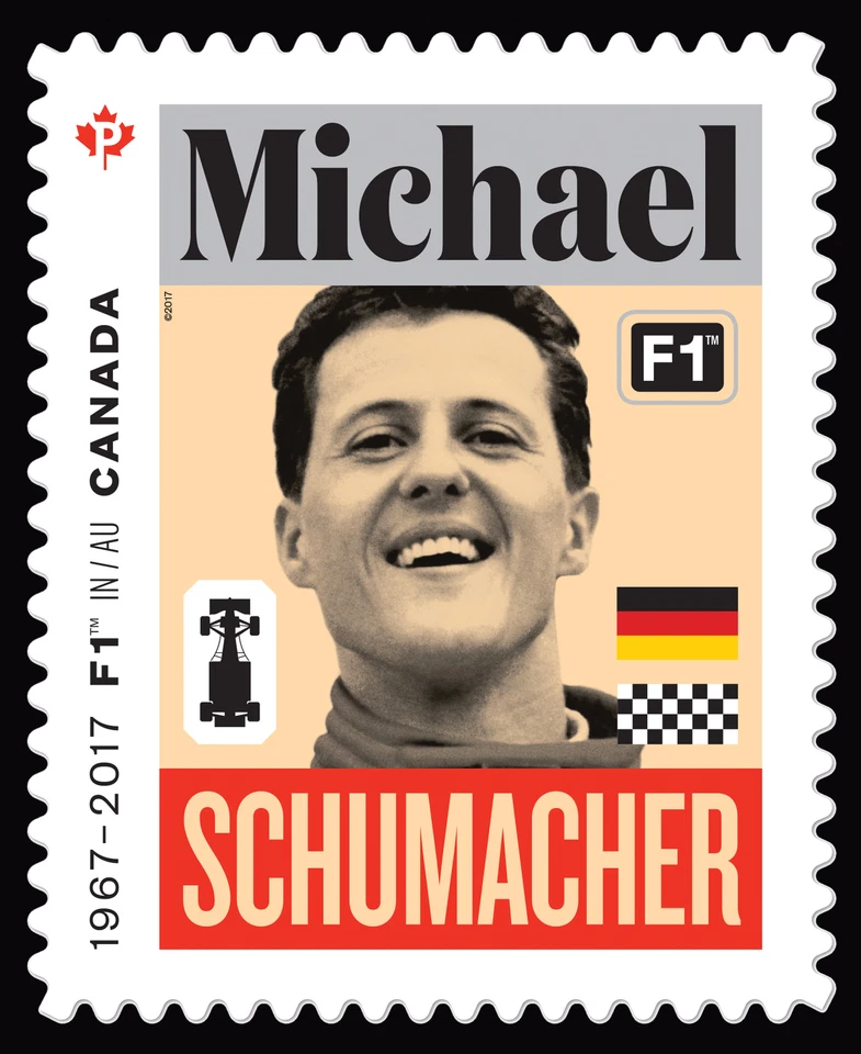 Канадская марка No 2996i — Михаэль Шумахер — Формула 1 (2017) - Изображение 1 из 1