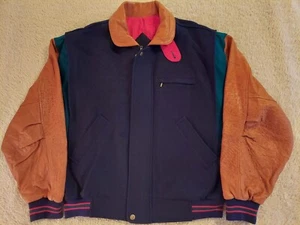 Chaqueta Universitaria De Colección Años 90 Lana y Piel de Cordero Gant Para Hombre Talla XL DE COLECCIÓN RARA - Imagen 1 de 9