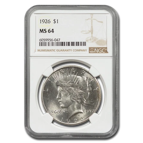 1926 Peace Dollar MS-64 NGC Cover