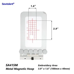 JA415M/3.9x1.6 inch Magnetic Embroidery Hoop for Janome Embroidery Machine - Picture 1 of 6