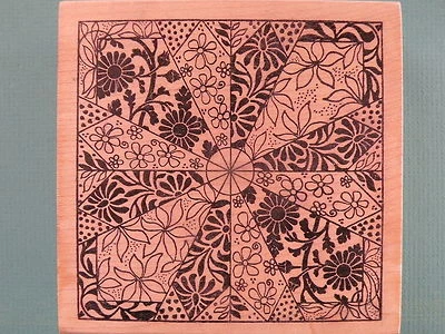 Mosaico decorativo floral, sello grande de goma MAGENTA SIN USAR Foto 1 de 2