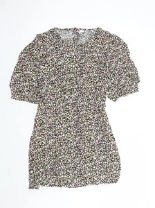 NEXT Girls Black Floral Viscose Blend A-Line Size 16 Years - Picture 1 of 10