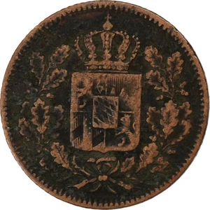 [#1273286] German States, BAVARIA, Maximilian II, 1/2 Kreuzer, 1852, Munich, Cop - Picture 1 of 2