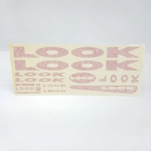 Look Vintage Decals Frame Stickers Set Bicycle Bike Cycling Pedals Tri Red  - Picture 1 of 7