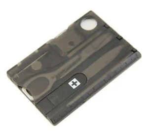 Multi Tool Credit Card Size Kit LED Functional Knife 12 in 1 Light - Picture 1 of 3