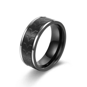 Edelstahlring Bandring Herrenring schwarz er200512174849 - Imagen 1 de 4