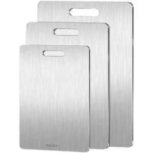 Thickened Mold Stainless Steel Cutting Board Household Thawing Cutting Boa J3I0 - Foto 1 di 23