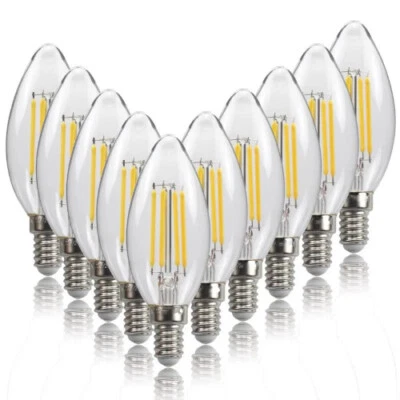 10pcs LED Bulb Filament Candle Lamp E14 C35 COB Cold/Warm White AC220V 2W/4W/6W  - Image 1 of 4
