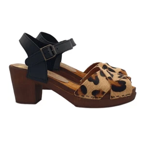 Sandalias de Mujer de Piel Leopardo Con Cinturón - MY165 GHEPARDO - Imagen 1 de 4