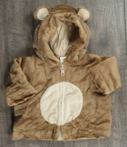 Baby Boy New Gymboree Preemie Up To 7Lbs Brown Bear Velour Hooded Jacket