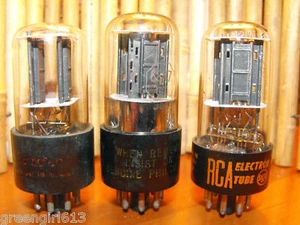 3 Vintage 6SN7 GT Black Plate Stereo Tubes Results=3000/2790,3310/2660,3020/2770 - Picture 1 of 1