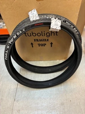 NEU MIT ETIKETT - 2 x HALO TWIN TRAIL II MEHRZWECKREIFEN / REIFEN - 26x2,2 - SCHWARZ - TYHAT62 - Bild 1 von 2