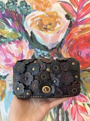 100% Authentic Coach 1941 Dinkier Small Tea Rose Black Mini Bag 10510 - Image 1 of 4