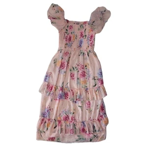 Rare Editions Girls Chiffon Ruffled Sleeve Lined Skirt Dress - Picture 1 of 7