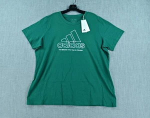 Adidas T-Shirt Damen 2XL Collegiate Grün Multi Sport Logo Tee Regular Fit Neu mit Etikett - Bild 1 von 9