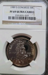 1989-S Congress 50C NGC PF 69 Ultra Cameo Modern Commemorative Half Dollar - Picture 1 of 3