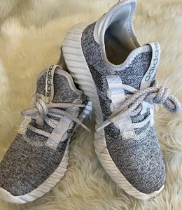 Adidas Womens Kaptir Flow ID6640 Gray Size 8 Running Shoes Sneakers Black Stitch - Picture 1 of 14