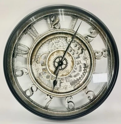 Sterling And Noble Rustic Gear Wall Clock Steampunk No9 Black Industrial 19” - Image 1 of 4