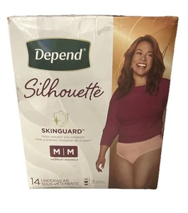 Depends Silhouette Incontinence Underwear for Women, Maximum Absorbency, M 14 ct - Foto 1 di 8