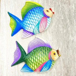 Ceramic Fish Wall Decor Set of 2 - Picture 1 of 8