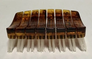 Vintage Stanley Lucite Brush Flexible Back Amber Tortoise Shell Pattern HTF - Picture 1 of 7