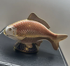 Royal Crown Derby Golden Carp Paperweight Imari 1st Quality 1986 No Stopper - Picture 1 of 18