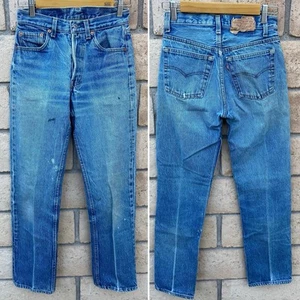 Vintage Levis 501 Jeans Worn Distressed USA Size W 28 L 34 Measure W 27 L 30.5 - Picture 1 of 24