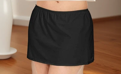 Island Escape Womens Plus Skirt Fold Over Swim Bottom Black Size 16W NWT - Image 1 of 3