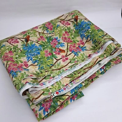 Prism Garden Bird Branches Fabric by Tim Coffey Spring Flowers Floral 44 x 234 - Image 1 of 4