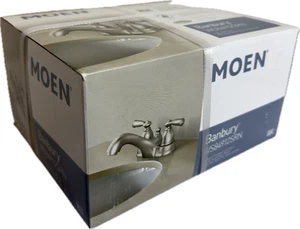 Moen WS84912SRN Banbury 2-Handle Low-Arc Bathroom Sink Faucet Brushed Nickel New - Picture 1 of 5