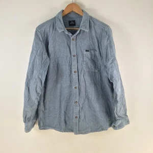 Rip curl mens button up shirt size M blue corduroy long sleeve cotton 121937 - Picture 1 of 8