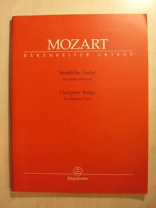 Ancienne Notenhefte Mozart Bärenreiter Urtext Tous Chansons pour Moyenne Voix - Imagen 1 de 3