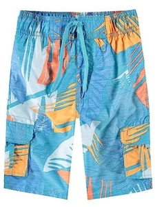 Kanu Surf Boys' Line Up Quick Dry UPF 50+ Beach Swim Trunk, Montego Aqua, Medium - Picture 1 of 1