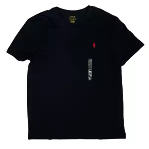 Polo Ralph Lauren V-Neck T-Shirt Blk Short Sleeve Classic Men's NWT FreeShipping - Picture 1 of 3